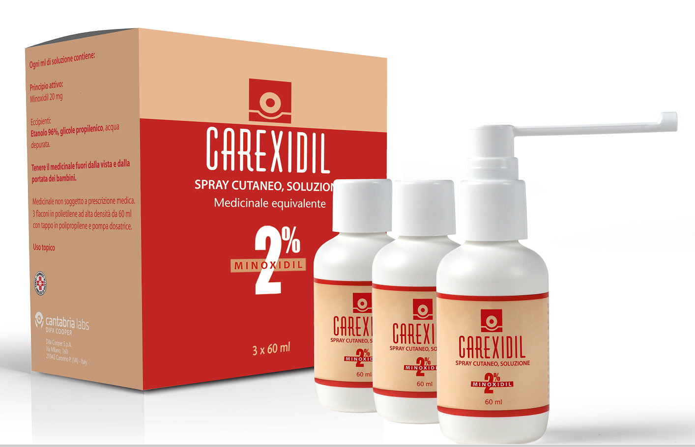CAREXIDIL*3FL SOLUZ CUT 60ML2% - Farmacia Mortise