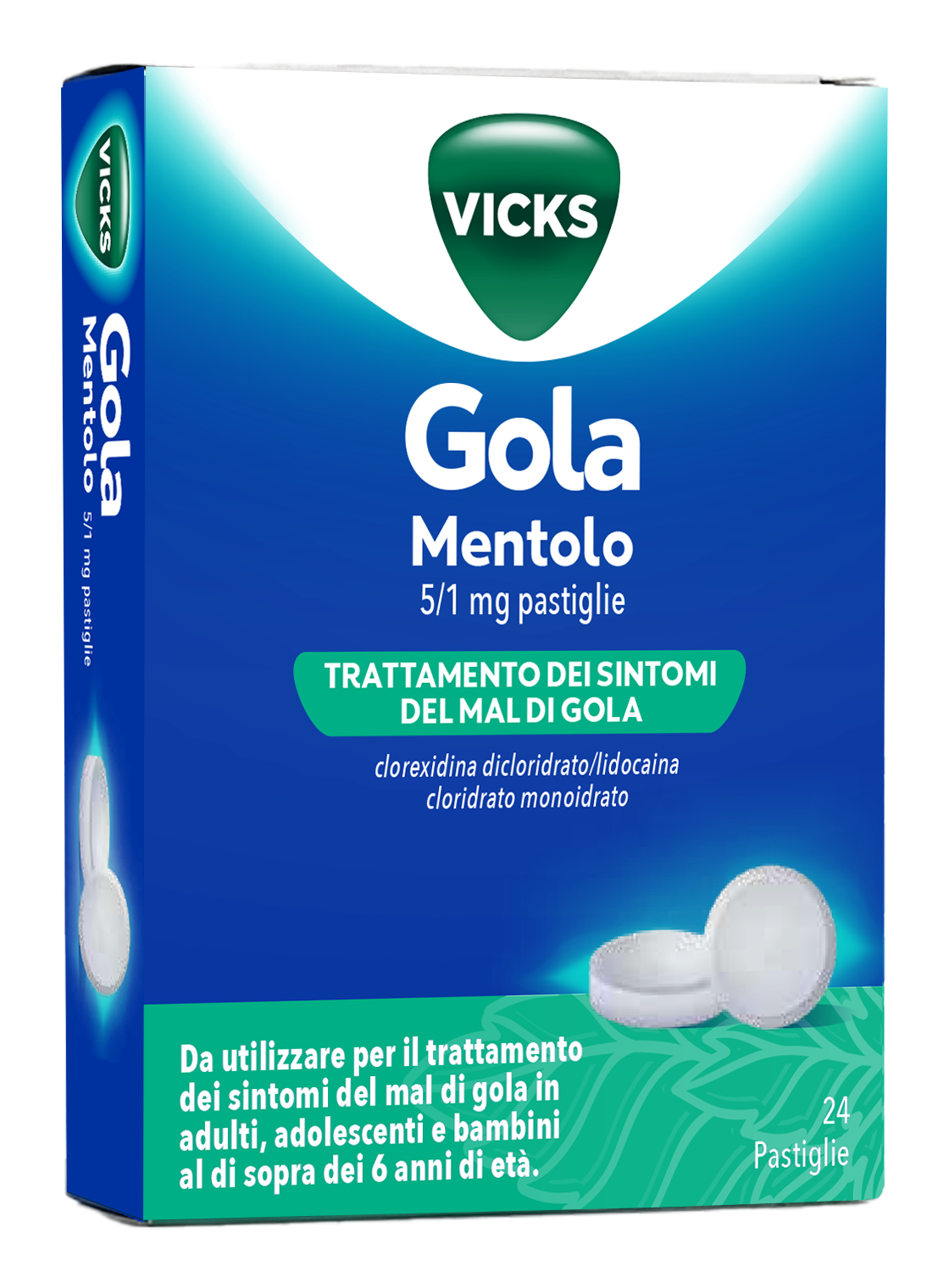 VICKS GOLA*24PAST 5+1MG MENTOL - Farmacia Mortise