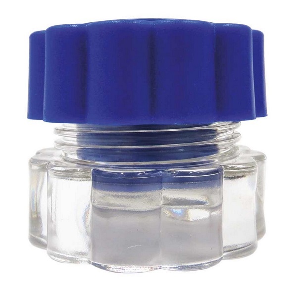 FRANTUMAPILLOLE IN ABS A 2 SCOMPARTI BASE TRASPARENTE COPERCHIO BLU DIMENSIONI 5,4X3,3X4,7 CM - Farmacia Mortise