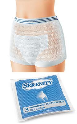 MUTANDINA ELASTICA RETTANGOLARE A RETE SERENITY S 3 PEZZI - Farmacia Mortise