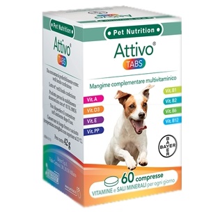 ATTIVO TABS ASTUCCIO DA 60 COMPRESSE ALTAMENTE APPETIBILI - Farmacia Mortise