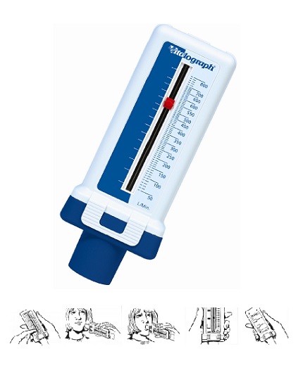 MISURATORE DI PICCO DI FLUSSO ESPIRATORIO. CONSENTE DI SORVEGLIARE EVENTUALI VARIAZIONI DEL FLUSSO FORNENDO INFORMAZIONI SULL'ANDAMENTO DELLA MALATTIA E SULL'EFFICACIA DEI FARMACI - Farmacia Mortise