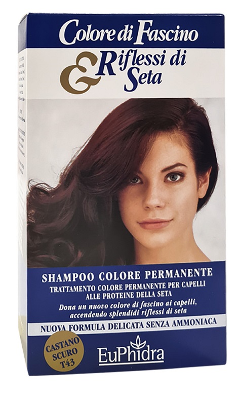 EUPHIDRA COLORE DI FASCINO & RIFLESSI DI SETA SHAMPOO COLOR PERMANENTE 43 CASTANO SCURO 120 ML - Farmacia Mortise