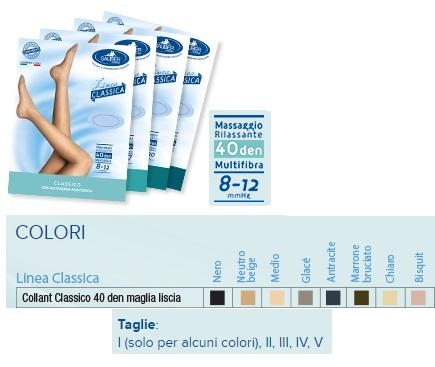 SAUBER COLLANT 40 DENARI MAGLIA LISCIA NERO 4 LINEA CLASSICA - Farmacia Mortise