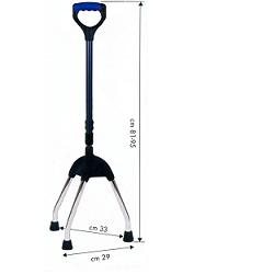 TRIPODE CANNA GRIGIO SCURO BASE ACCIAIO CROMATO IMPUGNATURA NERO/BORDEAUX - Farmacia Mortise