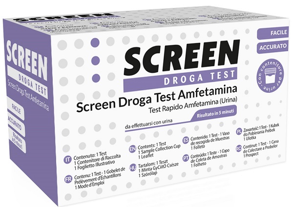 SCREEN DROGA TEST AMFETAMINA TEST ANTIDROGA CON CONTENITORE URINA - Farmacia Mortise