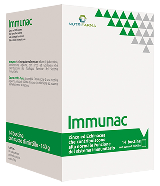 IMMUNAC 14 BUSTINE 10 G CON SUCCO DI MIRTILLO - Farmacia Mortise