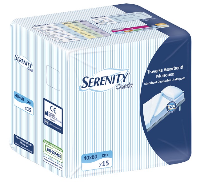 TRAVERSA SALVAMATERASSO SERENITY XL CLASSIC MISURA 40X60CM 15 PEZZI - Farmacia Mortise