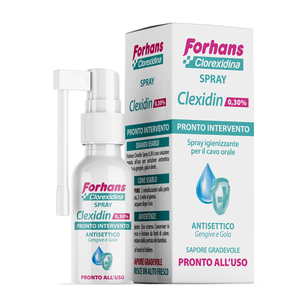 COLLUTORIO SPRAY CON CLOREXIDINA FORHANS CLEXIDIN 50ML - Farmacia Mortise