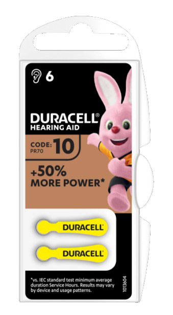 DURACELL ACTIVAIR HEARING AID EASY TAB 10 GIALLO BATTERIA PER APPARECCHIO ACUSTICO 6 PEZZI - Farmacia Mortise