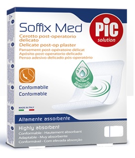 CEROTTO PIC SOFFIX MED IN TNT CON TAMPONE CENTRALE ASSORBENTE STERILE MONOUSO 30X10 CM STERILI ANTIBATTERICO 3 PEZZI - Farmacia Mortise