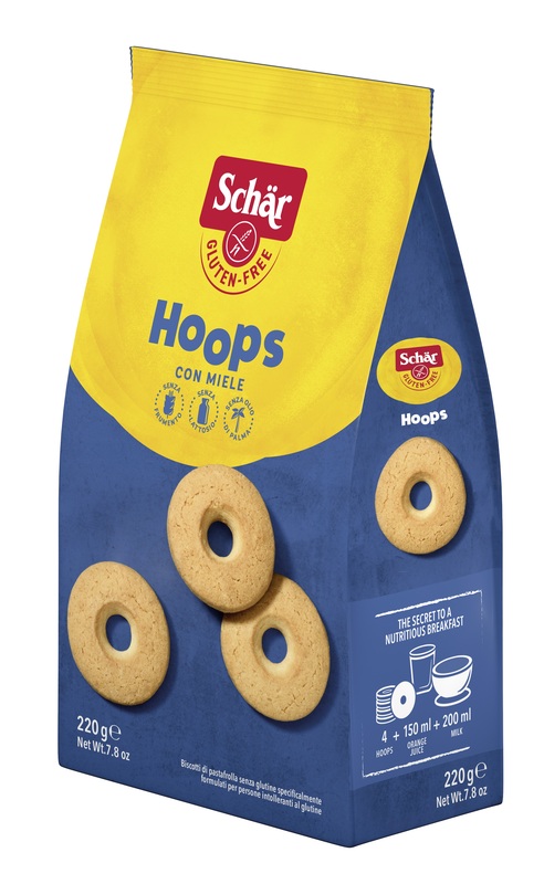 SCHAR HOOPS CON MIELE BISCOTTI DI PASTAFROLLA SENZA LATTOSIO 220 G - Farmacia Mortise