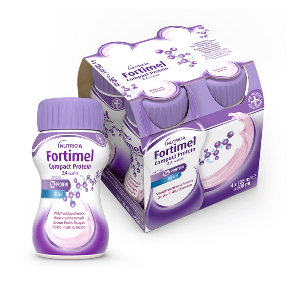NUTRICIA FORTIMEL COMPACT PROTEIN GUSTO FRUTTI DI BOSCO 4 BOTTIGLIE DA 125 ML - Farmacia Mortise