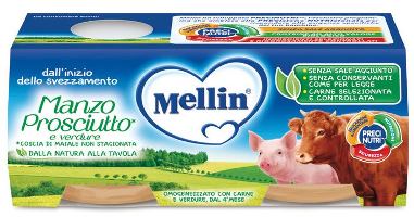 MELLIN OMOGENEIZZATO MANZO PROSCIUTTO CON VERDURE - Farmacia Mortise