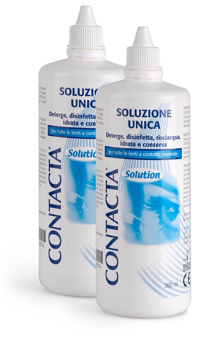 SOLUZIONE PER LENTI A CONTATTO CONTACTA 2 PEZZI 360 ML - Farmacia Mortise