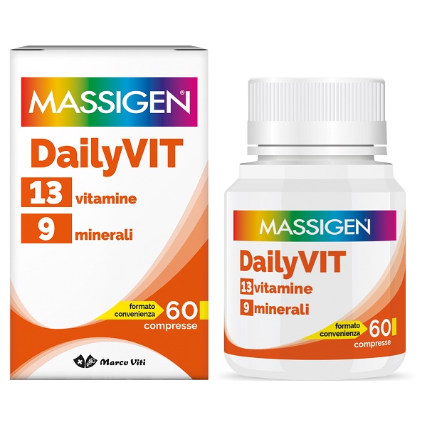 MASSIGEN DAILYVIT 12 VITAMINE 11 MINERALI 60 COMPRESSE RIVESTITE - Farmacia Mortise
