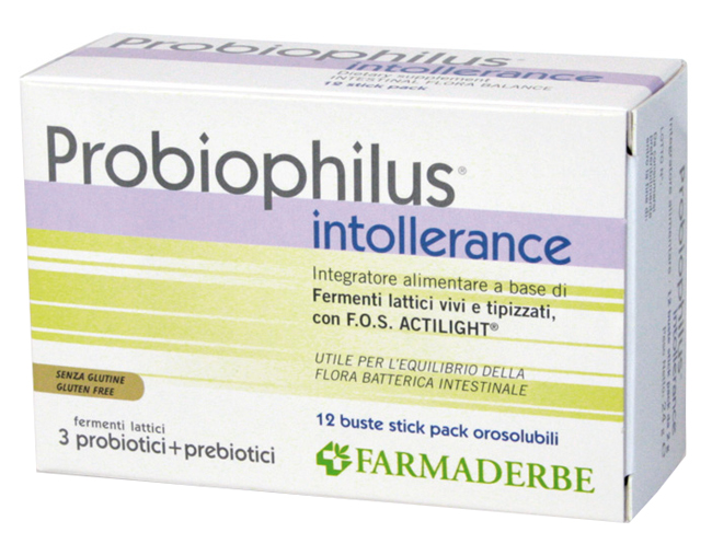 PROBIOPHILUS INTOLLERANCE 12 STICK PACK - Farmacia Mortise