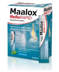 SOSPENSIONE ORALE MAALOX REFLURAPID 20 BUSTINE MONODOSE DA 10 ML - Farmacia Mortise
