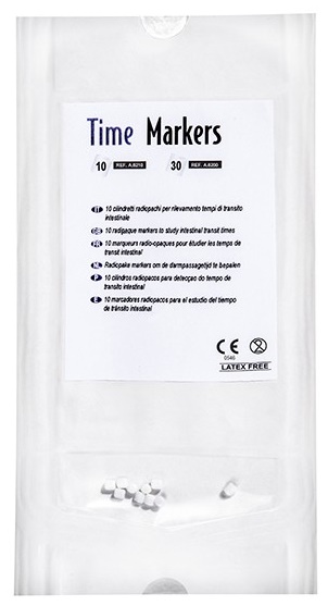 MARCATORE RADIOPACO IN GRANULI A BASE DI POLIPROPILENE FOOD GRADE E BARIO SOLFATO FU TIME-MARKERS PER RILEVAMENTO TEMPO DI TRANSITO INTESTINALE BUSTA DA 10 CILINDRETTI 20 PEZZI - Farmacia Mortise