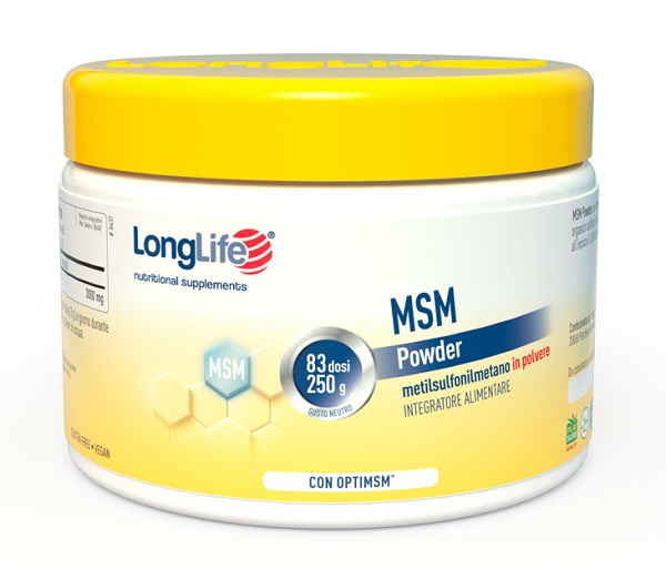 LONGLIFE MSM POWDER 250 G - Farmacia Mortise