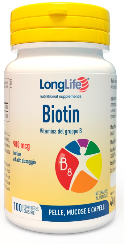 LONGLIFE BIOTIN 900 MCG 100 COMPRESSE - Farmacia Mortise