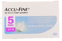 AGO PER PENNA DA INSULINA ACCU-FINE PEN NEEDLE ACCU-CHEK GAUGE 31 X 5MM 100 PEZZI - Farmacia Mortise