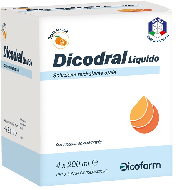 DICODRAL LIQUIDO SOLUZIONE REIDRATANTE ORALE 4 X 200 ML - Farmacia Mortise