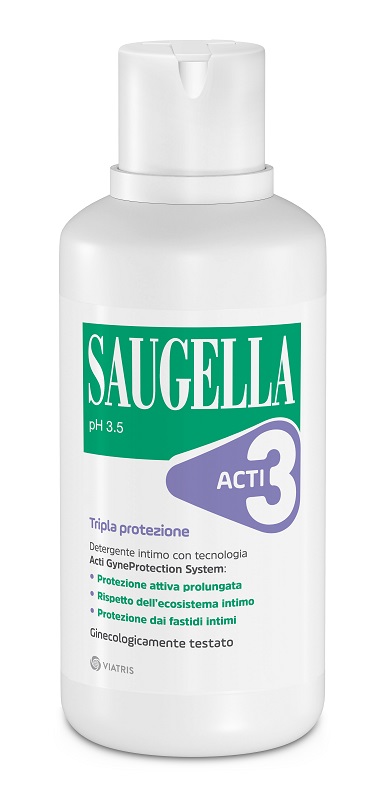 SAUGELLA ACTI3 TRIPLA PROTEZIONE DETERGENTE INTIMO 500 ML - Farmacia Mortise