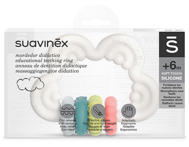 SUAVINEX MASSAGGIAGENGIVE IN SILICONE +6 MESI NUVOLA - Farmacia Mortise