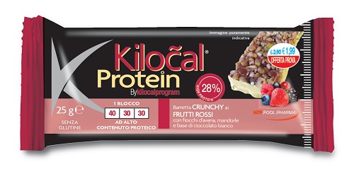 KILOCAL PROTEIN BARRETTA CIOCCOLATO BIANCO COCCO FRUTTI ROSSI 25 G - Farmacia Mortise