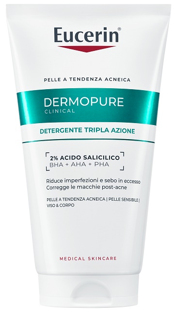 EUCERIN DERMOPURE CLINICAL DETERGENTE TRIPLA AZIONE 150 ML - Farmacia Mortise
