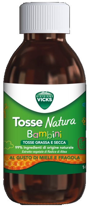 VICKS TOSSE NATURA BAMBINI TOSSE GRASSA E SECCA GUSTO MIELE E FRAGOLA 140 ML - Farmacia Mortise