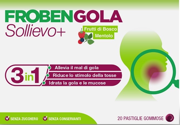 FROBENGOLA SOLLIEVO+ 20 PASTIGLIE - Farmacia Mortise