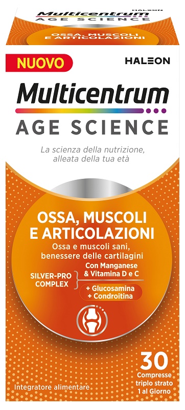 MULTICENTRUM AGE SCIENCE OSSA MUSCOLI ARTICOLAZIONI 30 COMPRESSE - Farmacia Mortise