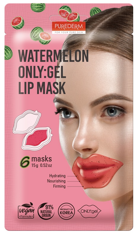 PUREDERM FOR YOUR PURE SKIN MASCHERA LABBRA IN GEL ALL'ANGURIA 6 PEZZI - Farmacia Mortise