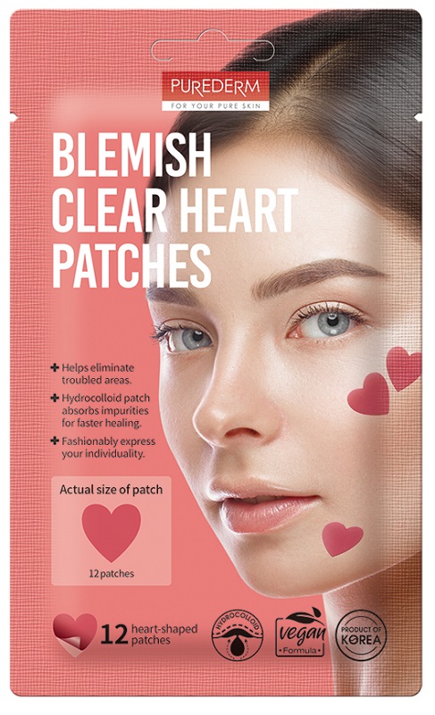 PUREDERM FOR YOUR PURE SKIN CEROTTINI A FORMA DI CUORE PER IMPERFEZIONI 12 PEZZI - Farmacia Mortise