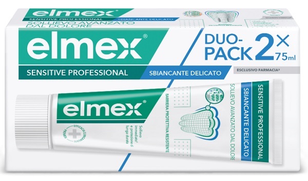 ELMEX SENSITIVE PROFESSIONAL WHITENING DENTIFRICIO DUO PACK 2 TUBI DA 75 ML - Farmacia Mortise