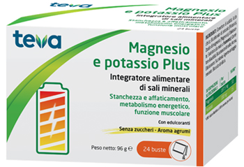 MAGNESIO POTASSIO PLUS TEVA 24 BUSTINE SENZA ZUCCHERI AROMA AGRUMI - Farmacia Mortise
