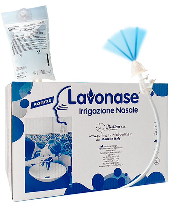 LAVONASE 2 BLISTER STERILI + 10 SACCHE SOLUZIONE FISIOLOGICAPER LAVAGGI NASALI + 1 CLAMP + 1 VENTOSA - Farmacia Mortise