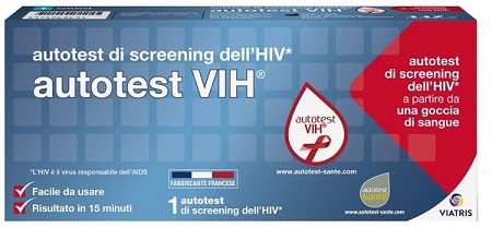 AUTOTEST VIH SCREENING DELL'HIV CONTIENE 1 AUTOTEST + SOLUZIONE + BISTURI + CEROTTO + GARZA + SALVIETTA DISINFETTANTE - Farmacia Mortise