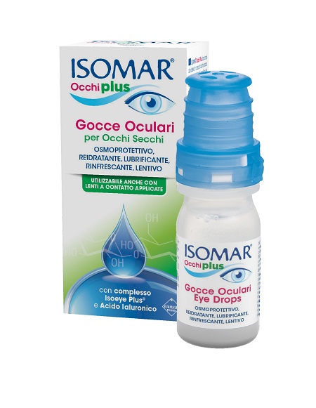 ISOMAR OCCHI PLUS GOCCE OCULARI PER OCCHI SECCHI ALL'ACIDO IALURONICO 0,25% 10 ML - Farmacia Mortise