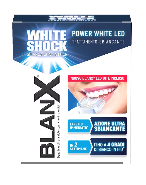 BLANX WHITE SHOCK TRATTAMENTO SBIANCANTE POWER WHITE 30 ML + LED BITE - Farmacia Mortise