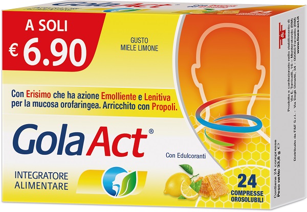 GOLA ACT MIELE E LIMONE 24 COMPRESSE OROSOLUBILI - Farmacia Mortise