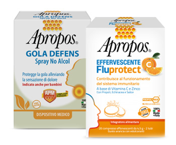 APROPOS SPRAY NO ALCOL + C FLUPROTECT EFFERVESCENTE - Farmacia Mortise