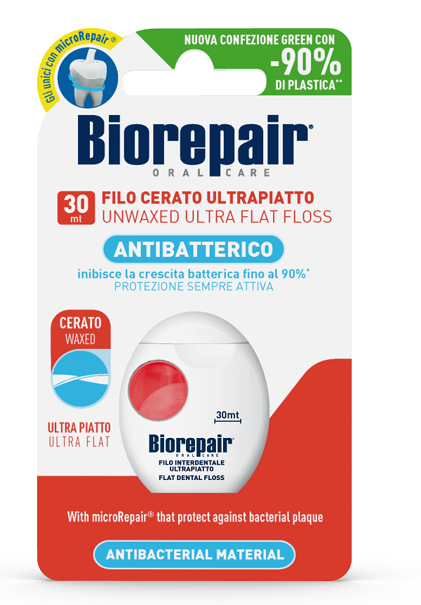 BIOREPAIR ORAL CARE ANTIBATTERICO FILO NON CERATO ULTRAPIATTO DENTI SENSIBILI 25+5 METRI - Farmacia Mortise