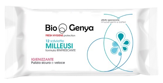 BIOGENYA FRESH HYGIENE PROTECTION 12 SALVIETTE MILLEUSI RINFRESCANTE IGIENIZZANTE - Farmacia Mortise