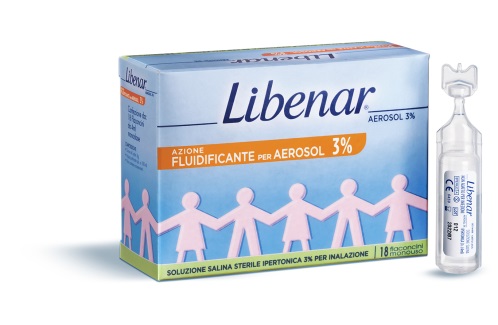 SOLUZIONE SALINA IPERTONICA 3% LIBENAR PER INALAZIONE CON AEROSOL 18 FLACONCINI MONOUSO X 4ML - Farmacia Mortise