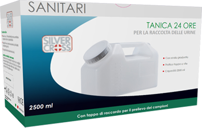 CONTENITORE PER URINA STERILE SILVER CROSS 24 ORE CAPIENZA 2500 ML - Farmacia Mortise