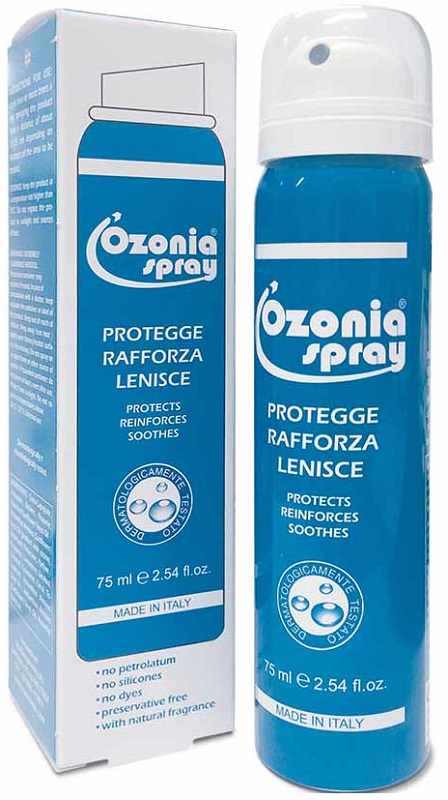 OZONIA SPRAY A BASE DI OLIO OZONIZZATO PER CUTE E MUCOSE ARROSSATE INFIAMMATE DISTROFICHE SENSIBILI 75 ML - Farmacia Mortise