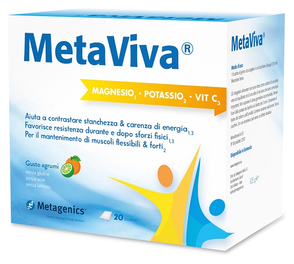 METAVIVA MAGNESIO POTASSIO VITAMINA C 20 BUSTINE - Farmacia Mortise